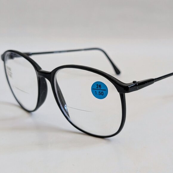 NWT Vintage 90's Carbon Fiber School Boy Bi-Focal Reading Glass (S. Black) - Picture 3 of 5